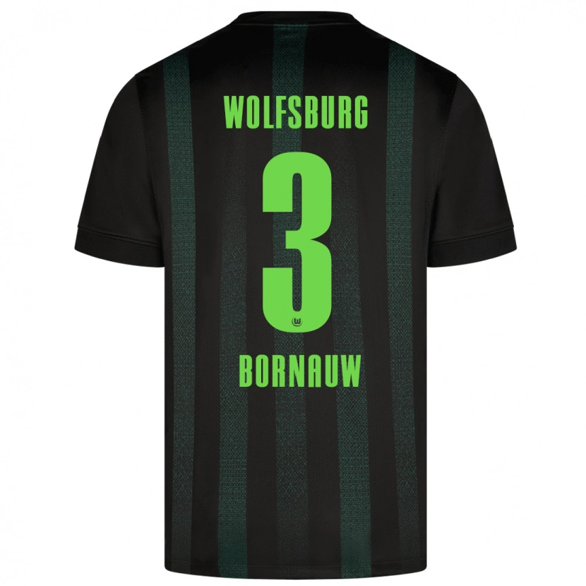 Danxen Homme Maillot Sebastiaan Bornauw #3 Vert Foncé Tenues Extérieur 2024/25 T-Shirt