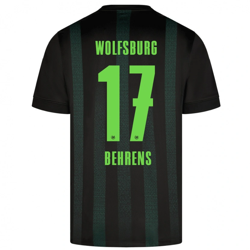 Danxen Homme Maillot Kevin Behrens #17 Vert Foncé Tenues Extérieur 2024/25 T-Shirt