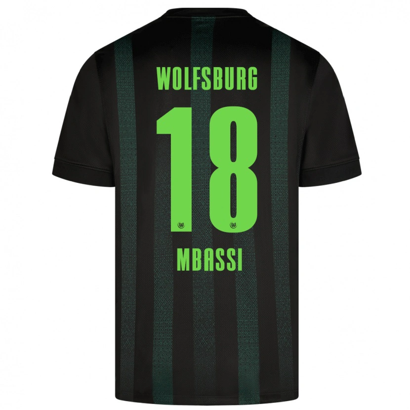 Danxen Homme Maillot Mario Mbassi #18 Vert Foncé Tenues Extérieur 2024/25 T-Shirt