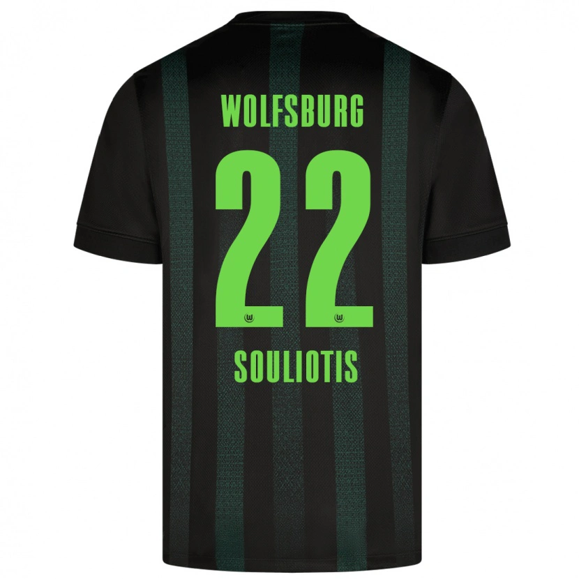 Danxen Homme Maillot Spyridon Souliotis #22 Vert Foncé Tenues Extérieur 2024/25 T-Shirt