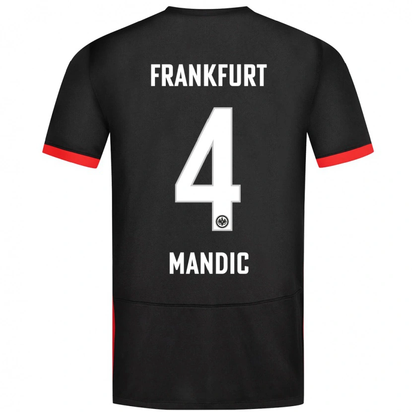 Danxen Homme Maillot Kristian Mandic #4 Noir Tenues Extérieur 2024/25 T-Shirt