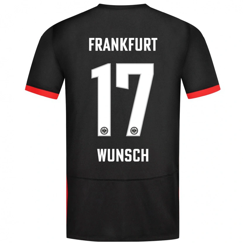 Danxen Homme Maillot Paul Wünsch #17 Noir Tenues Extérieur 2024/25 T-Shirt