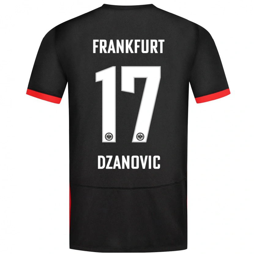 Danxen Homme Maillot Benjamin Dzanovic #17 Noir Tenues Extérieur 2024/25 T-Shirt