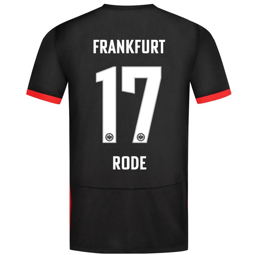 Danxen Homme Maillot Sebastian Rode #17 Noir Tenues Extérieur 2024/25 T-Shirt