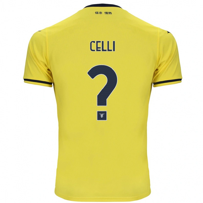 Danxen Homme Maillot Gabriele Celli #0 Jaune Tenues Extérieur 2024/25 T-Shirt