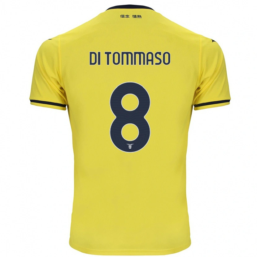 Danxen Homme Maillot Leonardo Di Tommaso #8 Jaune Tenues Extérieur 2024/25 T-Shirt