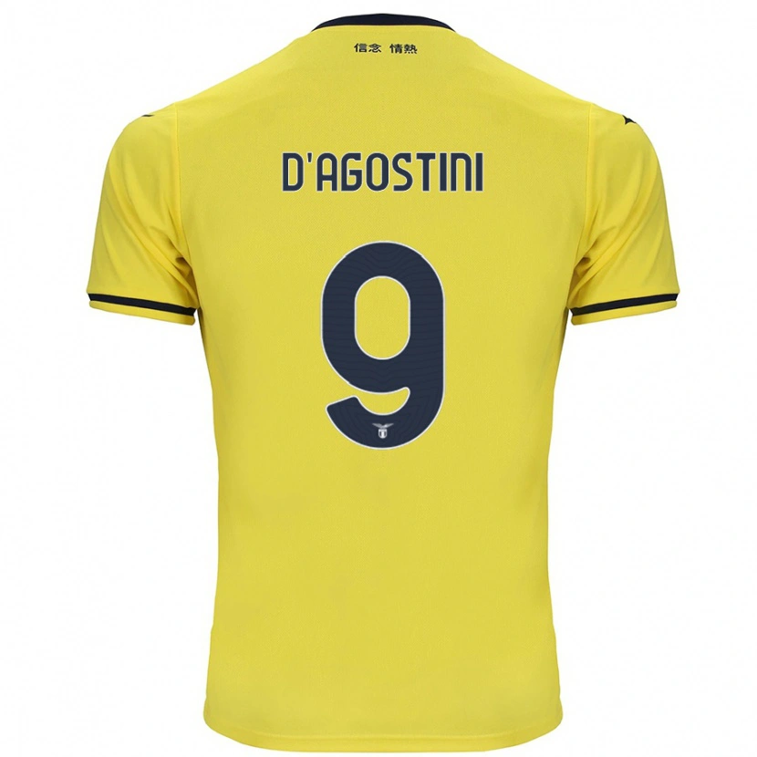 Danxen Homme Maillot Lorenzo D'agostini #9 Jaune Tenues Extérieur 2024/25 T-Shirt