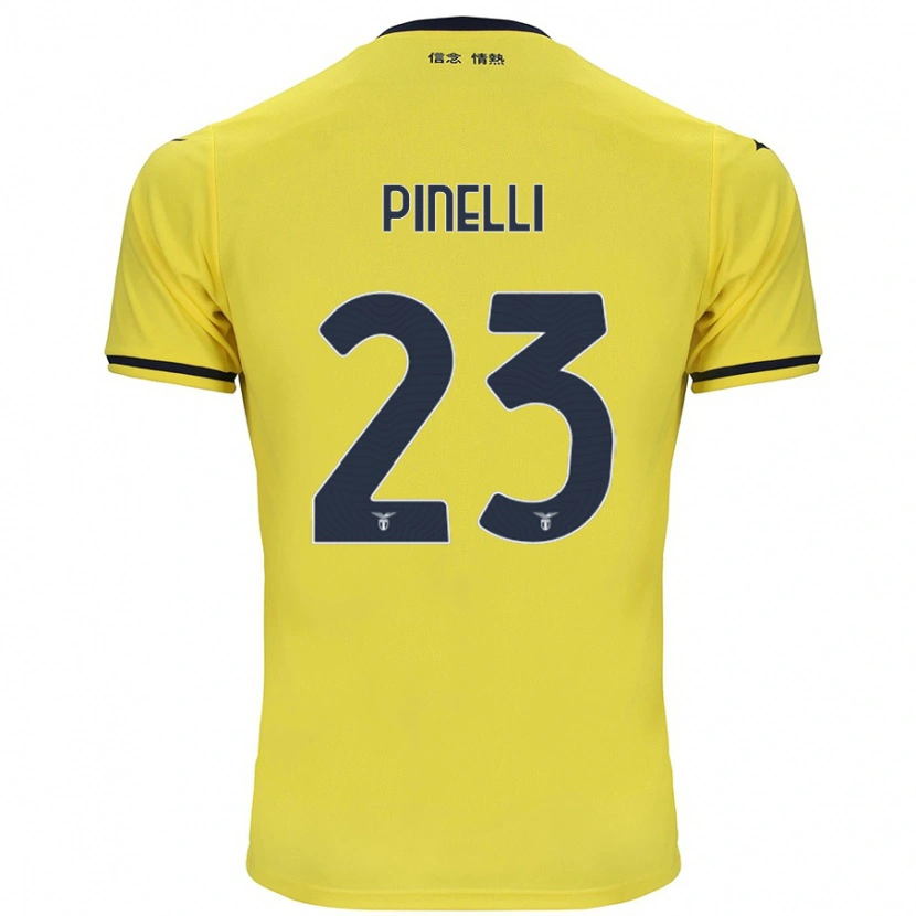 Danxen Homme Maillot Pietro Pinelli #23 Jaune Tenues Extérieur 2024/25 T-Shirt