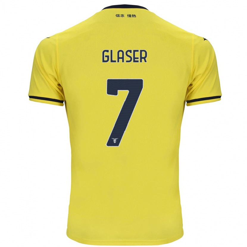 Danxen Homme Maillot Julia Glaser #7 Jaune Tenues Extérieur 2024/25 T-Shirt