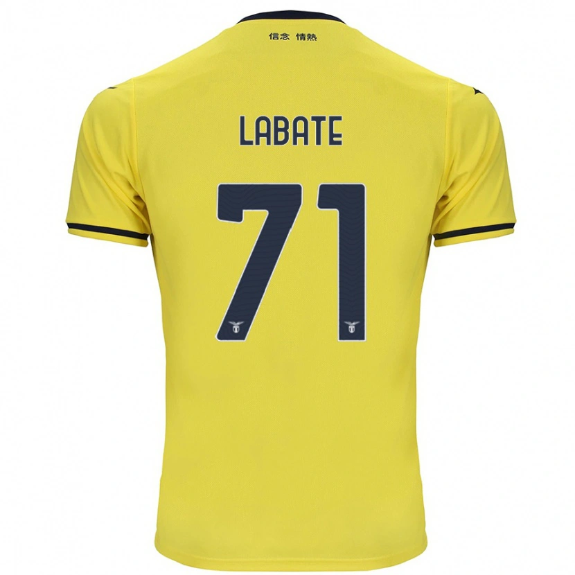 Danxen Homme Maillot Camilla Labate #71 Jaune Tenues Extérieur 2024/25 T-Shirt