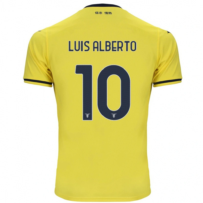 Danxen Homme Maillot Luis Alberto #10 Jaune Tenues Extérieur 2024/25 T-Shirt