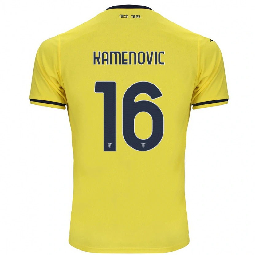 Danxen Homme Maillot Dimitrije Kamenović #16 Jaune Tenues Extérieur 2024/25 T-Shirt