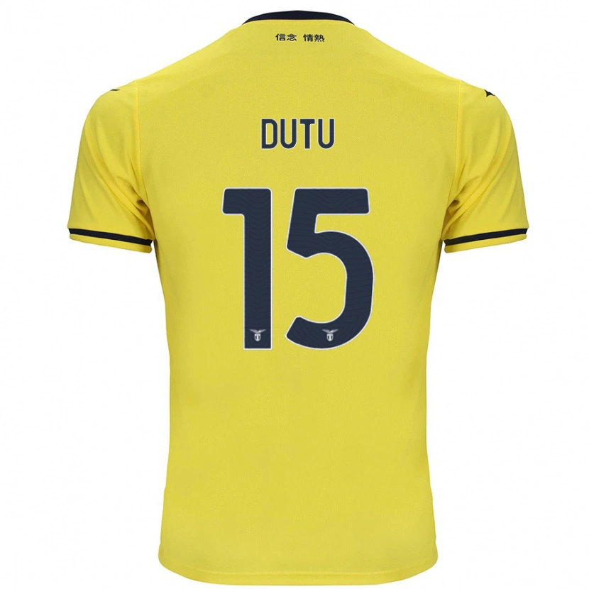 Danxen Homme Maillot Matteo Dutu #15 Jaune Tenues Extérieur 2024/25 T-Shirt