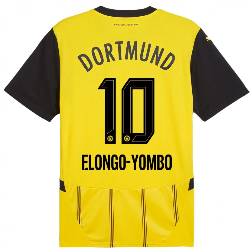 Danxen Femme Maillot Rodney Elongo-Yombo #10 Jaune Noir Tenues Domicile 2024/25 T-Shirt