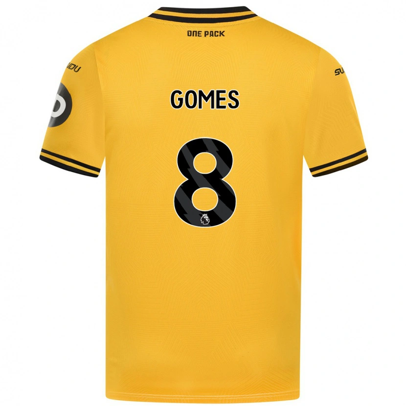 Danxen Femme Maillot João Gomes #8 Jaune Tenues Domicile 2024/25 T-Shirt