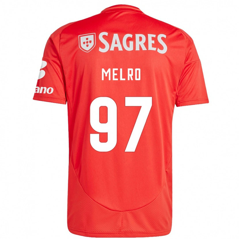 Danxen Femme Maillot José Melro #97 Rouge Blanc Tenues Domicile 2024/25 T-Shirt