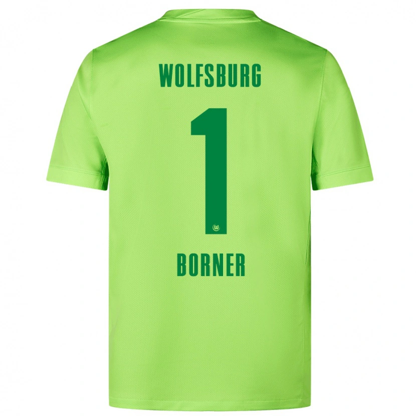 Danxen Femme Maillot Benedikt Börner #1 Vert Fluo Tenues Domicile 2024/25 T-Shirt