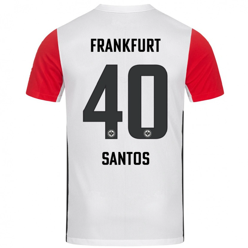 Danxen Femme Maillot Kauã Santos #40 Blanc Rouge Tenues Domicile 2024/25 T-Shirt