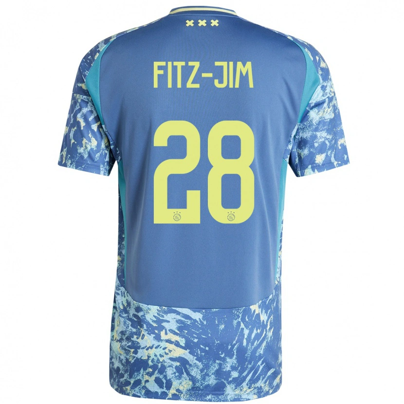 Danxen Femme Maillot Kian Fitz-Jim #28 Gris Bleu Jaune Tenues Extérieur 2024/25 T-Shirt