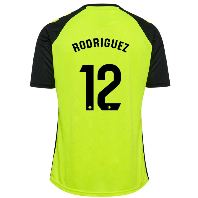 Danxen Femme Maillot Ricardo Rodríguez #12 Jaune Fluo Noir Tenues Extérieur 2024/25 T-Shirt