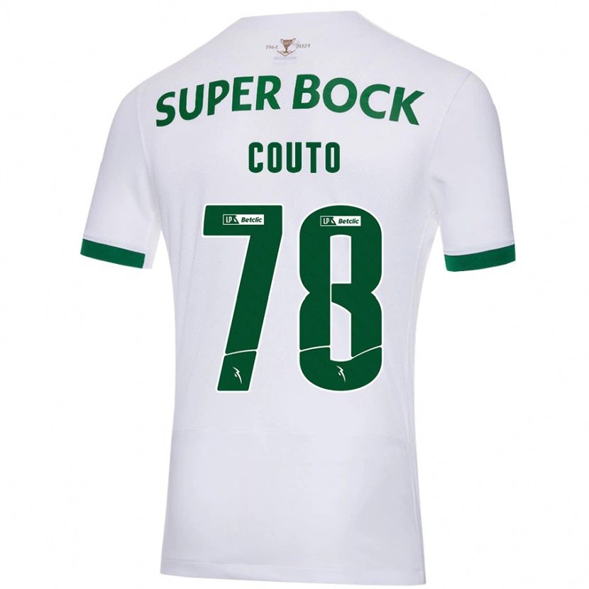 Danxen Femme Maillot Mauro Couto #78 Blanc Vert Tenues Extérieur 2024/25 T-Shirt