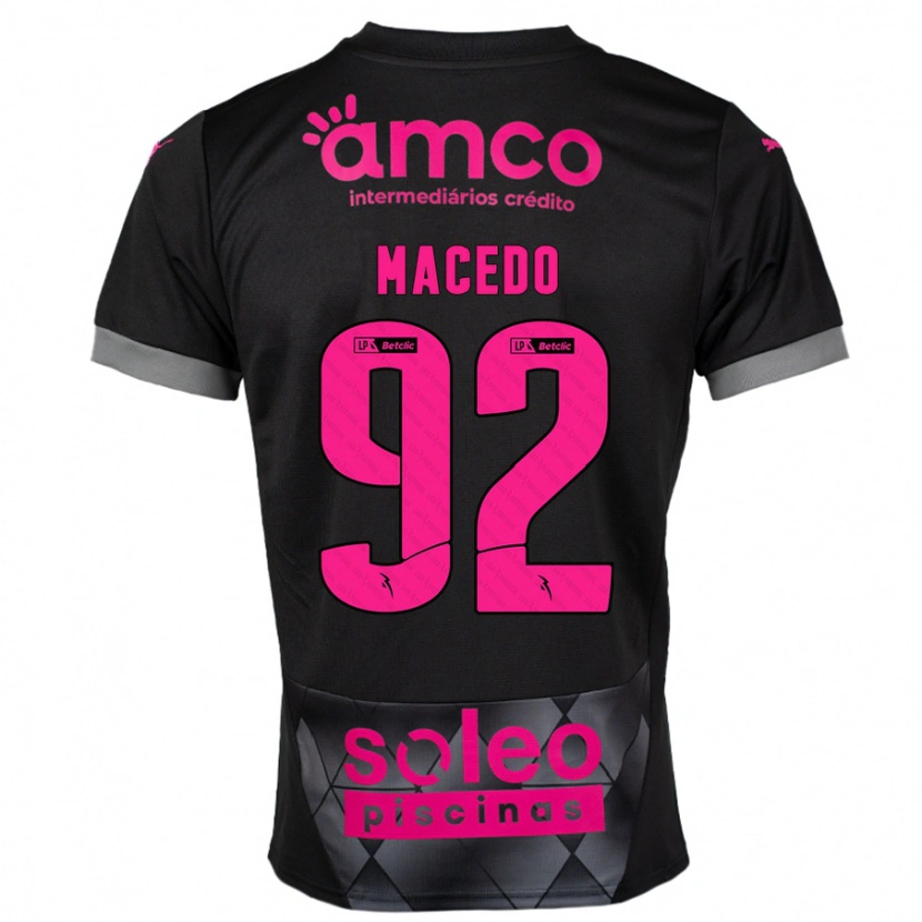 Danxen Femme Maillot Rodrigo Macedo #92 Noir Rose Tenues Extérieur 2024/25 T-Shirt