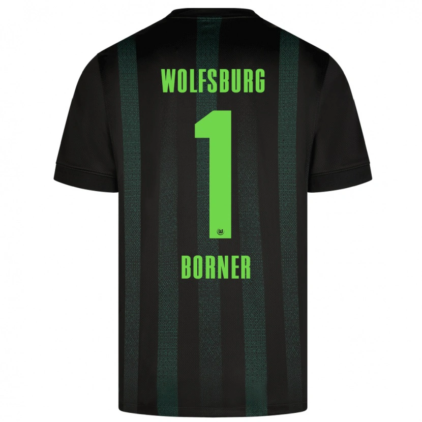 Danxen Femme Maillot Benedikt Börner #1 Vert Foncé Tenues Extérieur 2024/25 T-Shirt