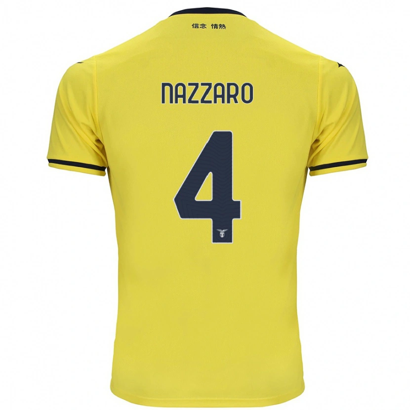 Danxen Femme Maillot Marco Nazzaro #4 Jaune Tenues Extérieur 2024/25 T-Shirt