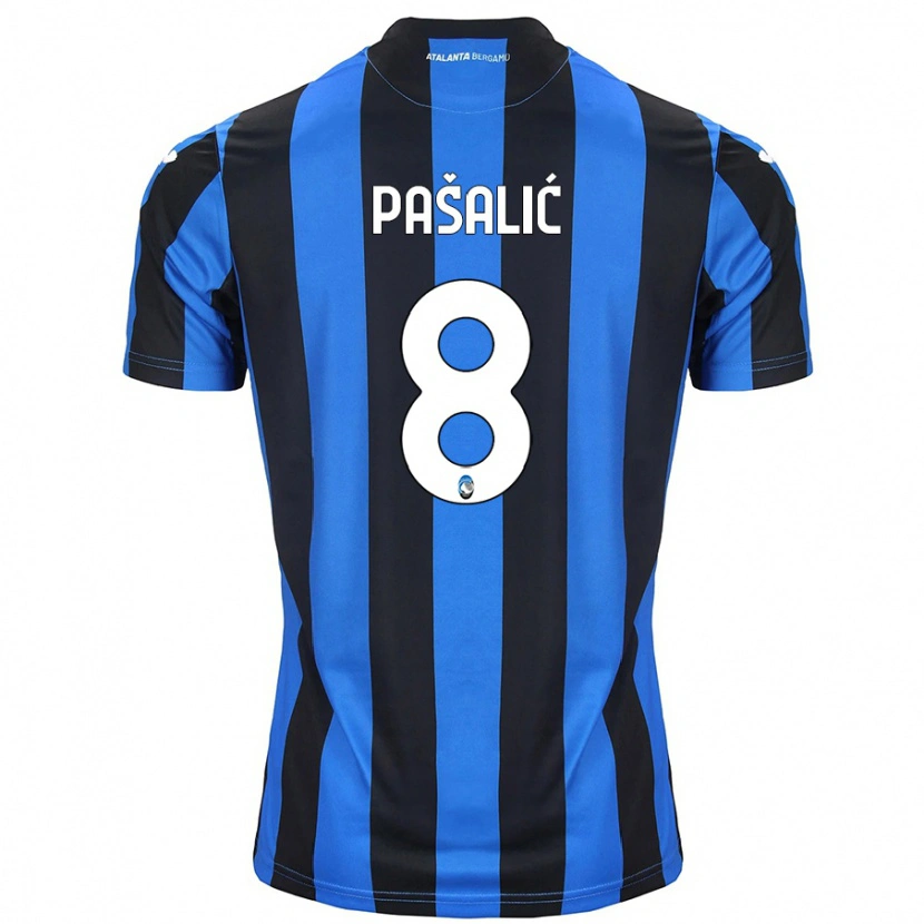 Danxen Enfant Maillot Mario Pasalic #8 Bleu Noir Tenues Domicile 2024/25 T-Shirt