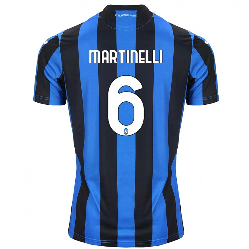 Danxen Enfant Maillot Gabriel Martinelli #6 Bleu Noir Tenues Domicile 2024/25 T-Shirt