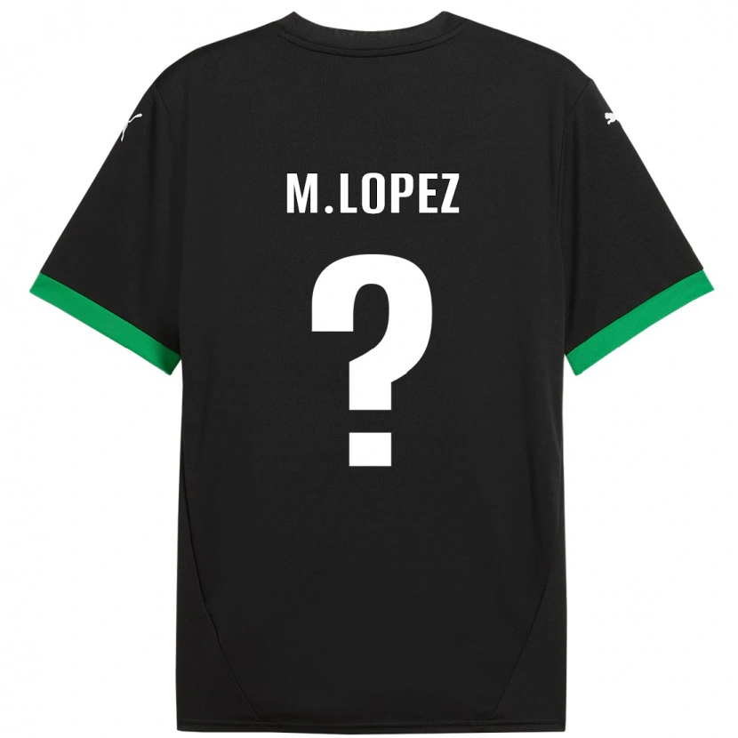 Danxen Enfant Maillot Maxime López #0 Noir Vert Foncé Tenues Domicile 2024/25 T-Shirt