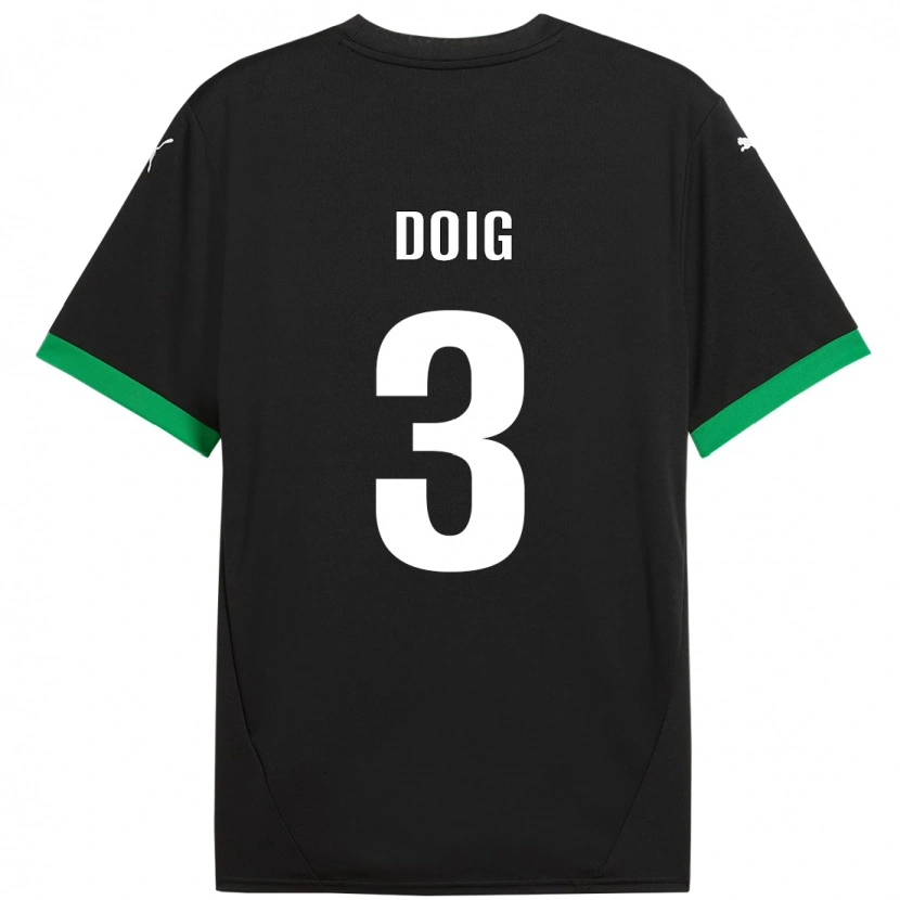 Danxen Enfant Maillot Josh Doig #3 Noir Vert Foncé Tenues Domicile 2024/25 T-Shirt