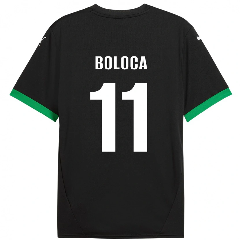 Danxen Enfant Maillot Daniel Boloca #11 Noir Vert Foncé Tenues Domicile 2024/25 T-Shirt