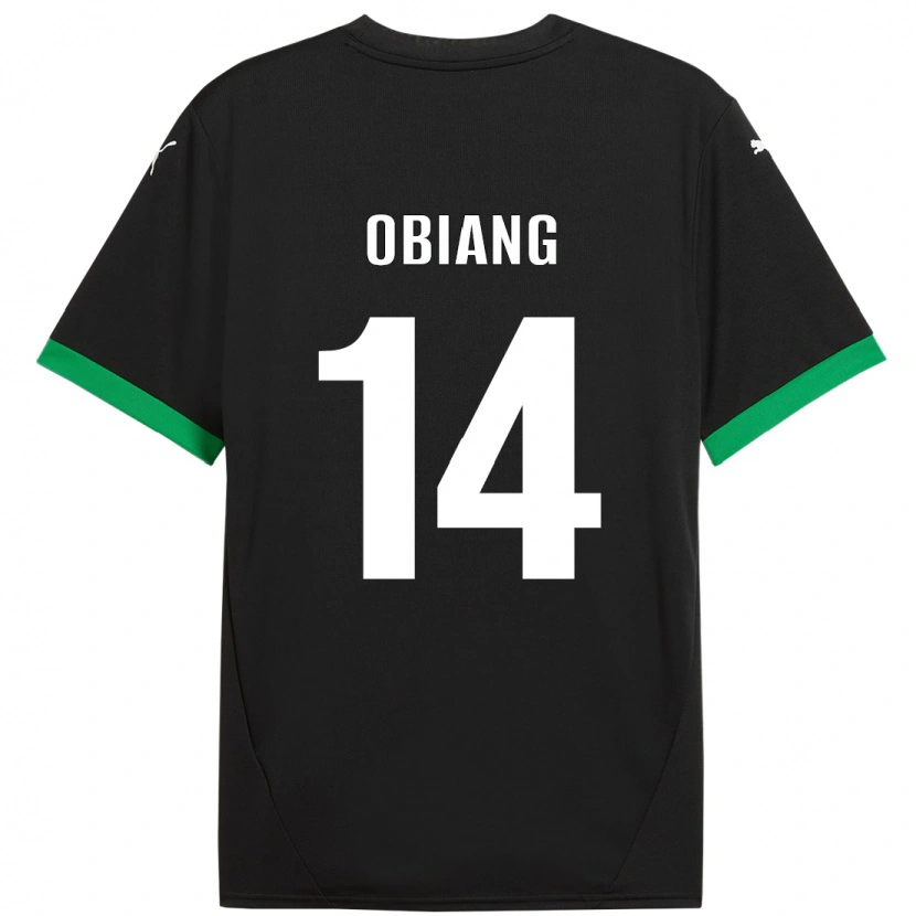 Danxen Enfant Maillot Pedro Obiang #14 Noir Vert Foncé Tenues Domicile 2024/25 T-Shirt