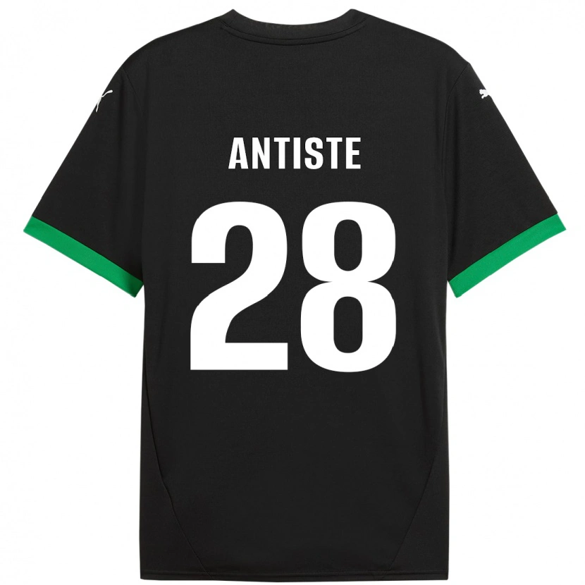 Danxen Enfant Maillot Janis Antiste #28 Noir Vert Foncé Tenues Domicile 2024/25 T-Shirt