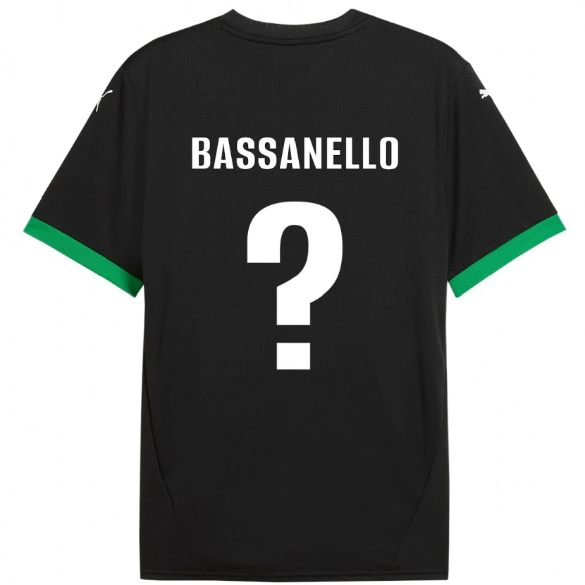 Danxen Enfant Maillot Davide Bassanello #0 Noir Vert Foncé Tenues Domicile 2024/25 T-Shirt