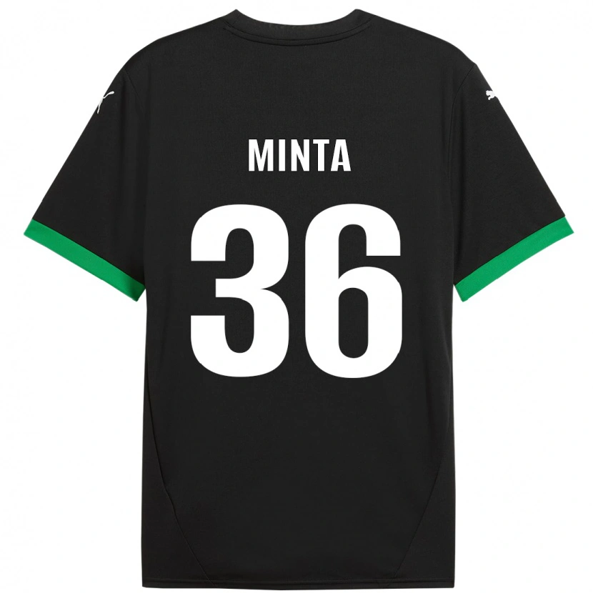 Danxen Enfant Maillot Amoako Minta #36 Noir Vert Foncé Tenues Domicile 2024/25 T-Shirt