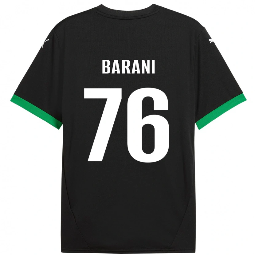 Danxen Enfant Maillot Luca Barani #76 Noir Vert Foncé Tenues Domicile 2024/25 T-Shirt