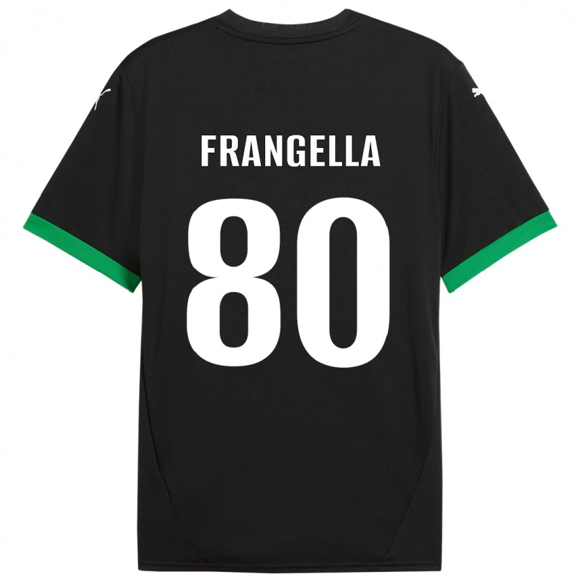 Danxen Enfant Maillot Christian Frangella #80 Noir Vert Foncé Tenues Domicile 2024/25 T-Shirt