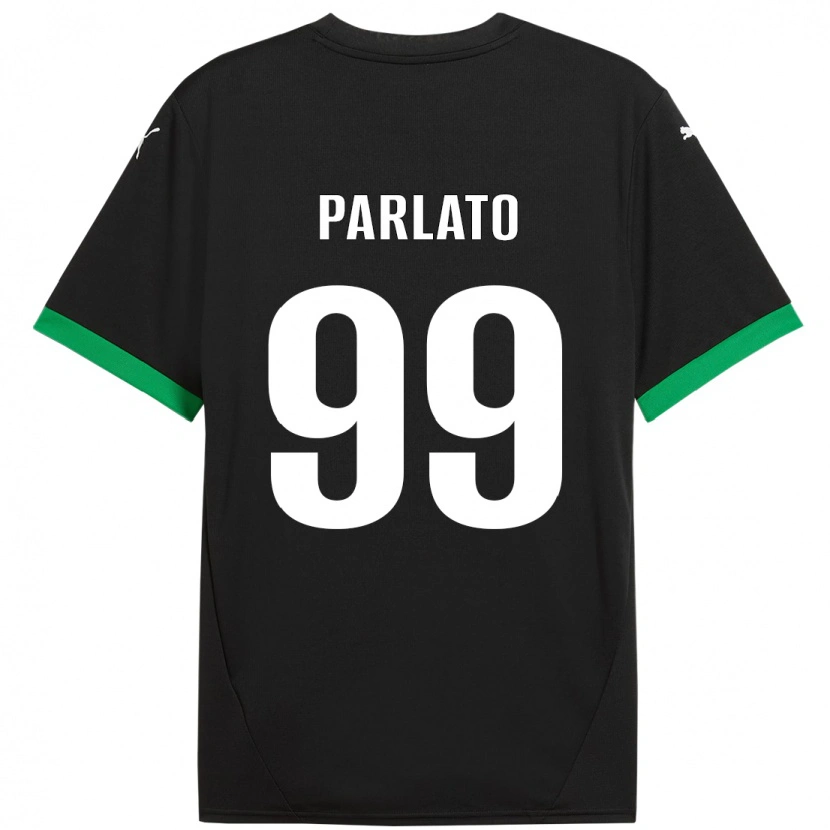 Danxen Enfant Maillot Claudio Parlato #99 Noir Vert Foncé Tenues Domicile 2024/25 T-Shirt