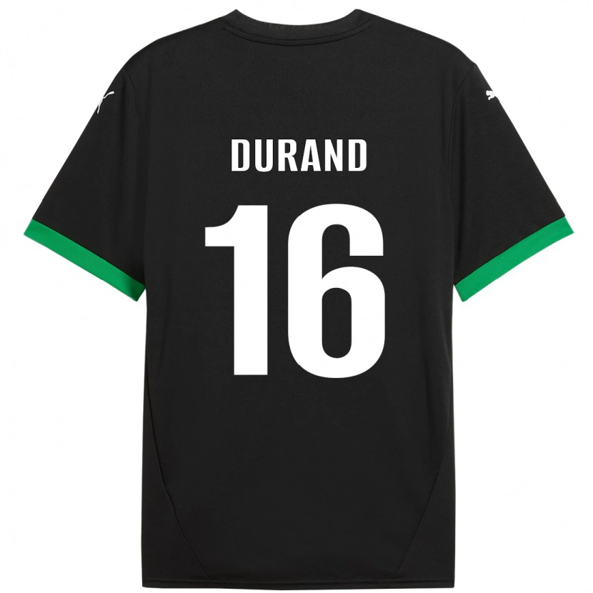 Danxen Enfant Maillot Solène Durand #16 Noir Vert Foncé Tenues Domicile 2024/25 T-Shirt