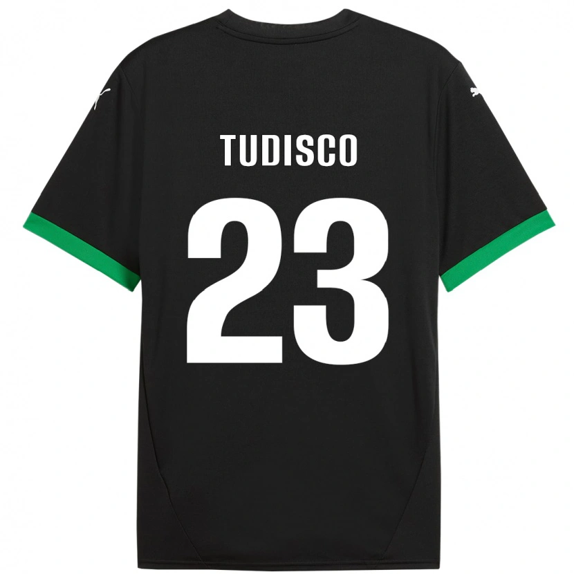 Danxen Enfant Maillot Giorgia Tudisco #23 Noir Vert Foncé Tenues Domicile 2024/25 T-Shirt