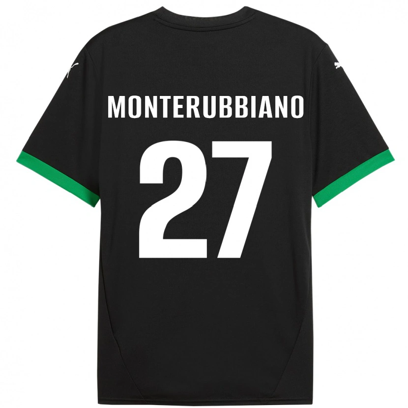 Danxen Enfant Maillot Valeria Monterubbiano #27 Noir Vert Foncé Tenues Domicile 2024/25 T-Shirt