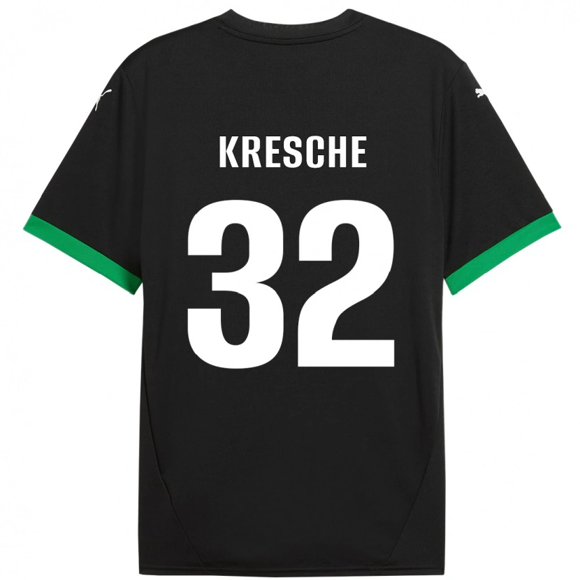 Danxen Enfant Maillot Isabella Kresche #32 Noir Vert Foncé Tenues Domicile 2024/25 T-Shirt