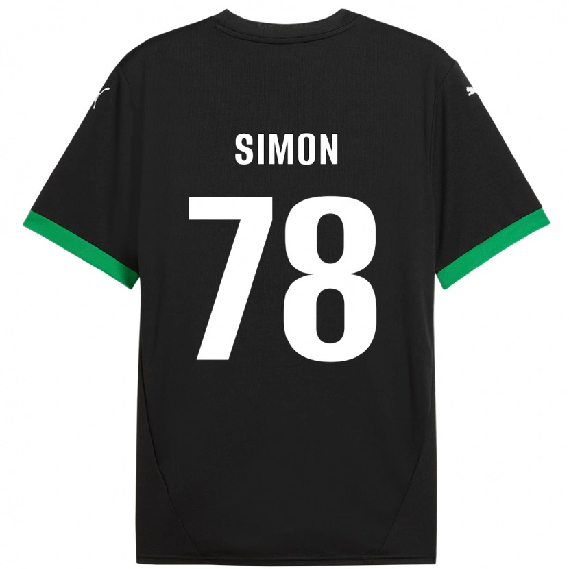 Danxen Enfant Maillot Bénédicte Simon #78 Noir Vert Foncé Tenues Domicile 2024/25 T-Shirt