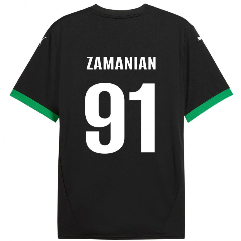 Danxen Enfant Maillot Annahita Zamanian #91 Noir Vert Foncé Tenues Domicile 2024/25 T-Shirt