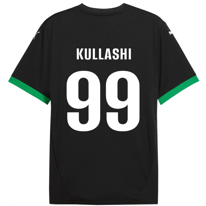 Danxen Enfant Maillot Loreta Kullashi #99 Noir Vert Foncé Tenues Domicile 2024/25 T-Shirt