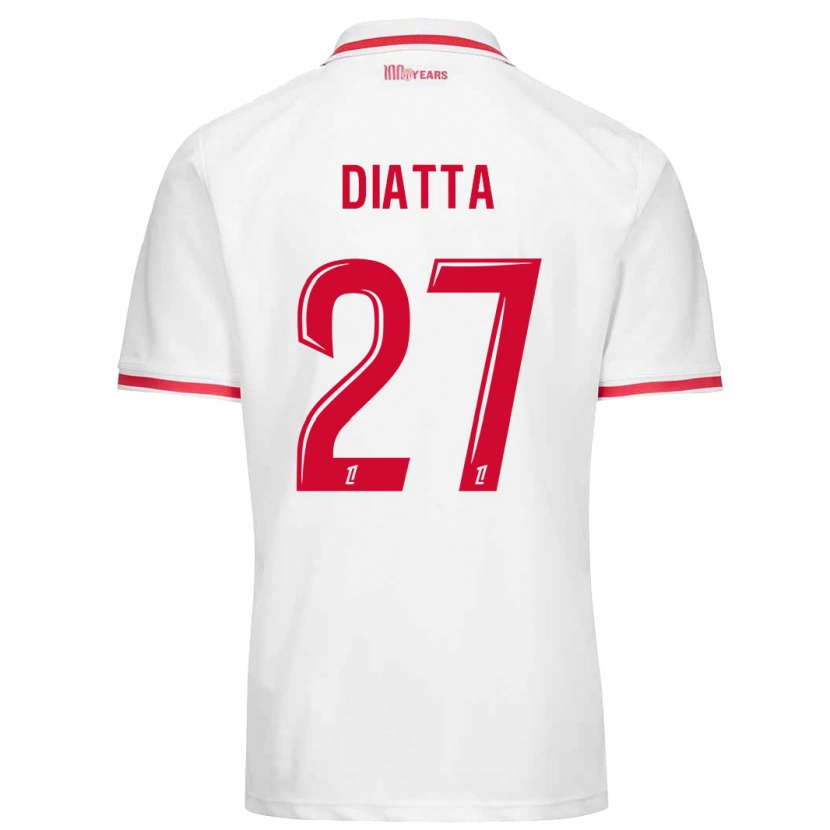 Danxen Enfant Maillot Krépin Diatta #27 Blanc Rouge Tenues Domicile 2024/25 T-Shirt