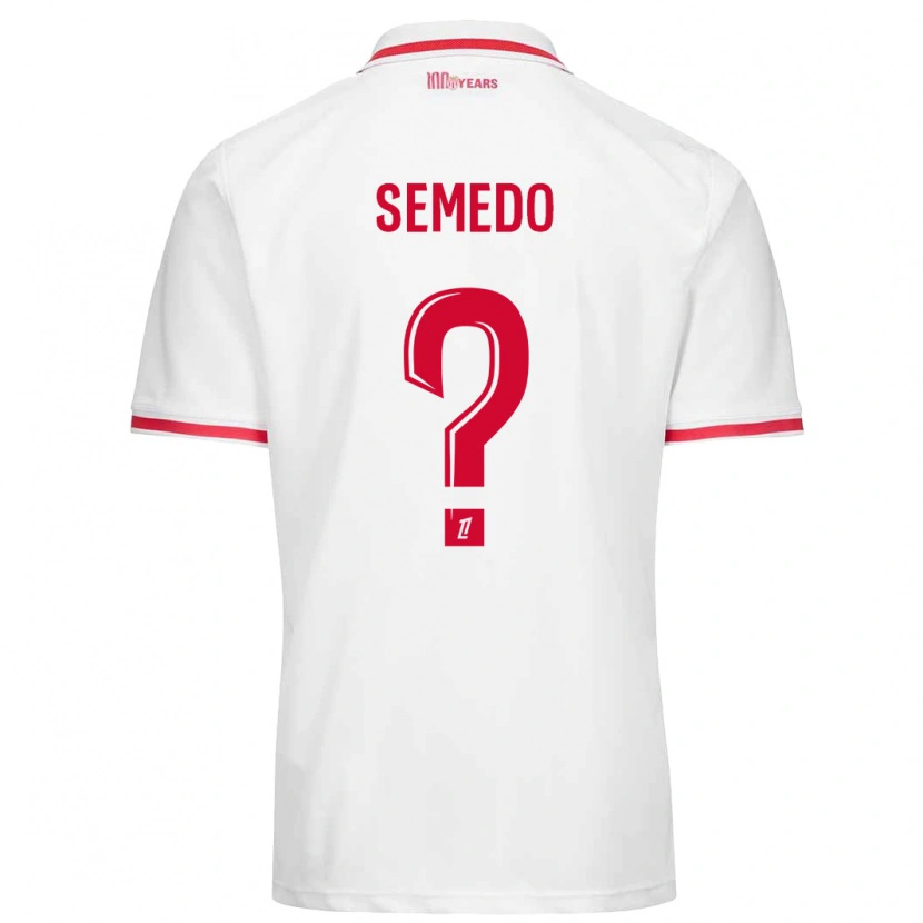 Danxen Enfant Maillot Jordan Semedo #0 Blanc Rouge Tenues Domicile 2024/25 T-Shirt