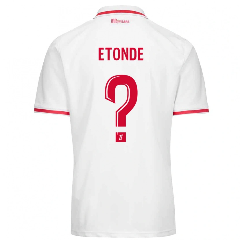 Danxen Enfant Maillot Romaric Etonde #0 Blanc Rouge Tenues Domicile 2024/25 T-Shirt